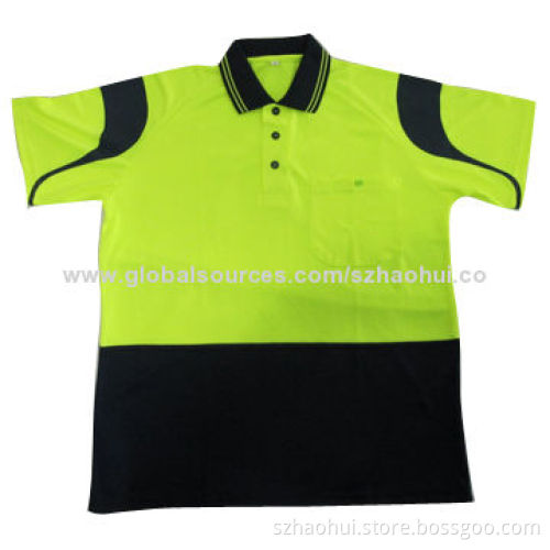 Fluorescent Safety Work Cloth, Polo Shirt for Uniform, Made of 100% Polyester Material